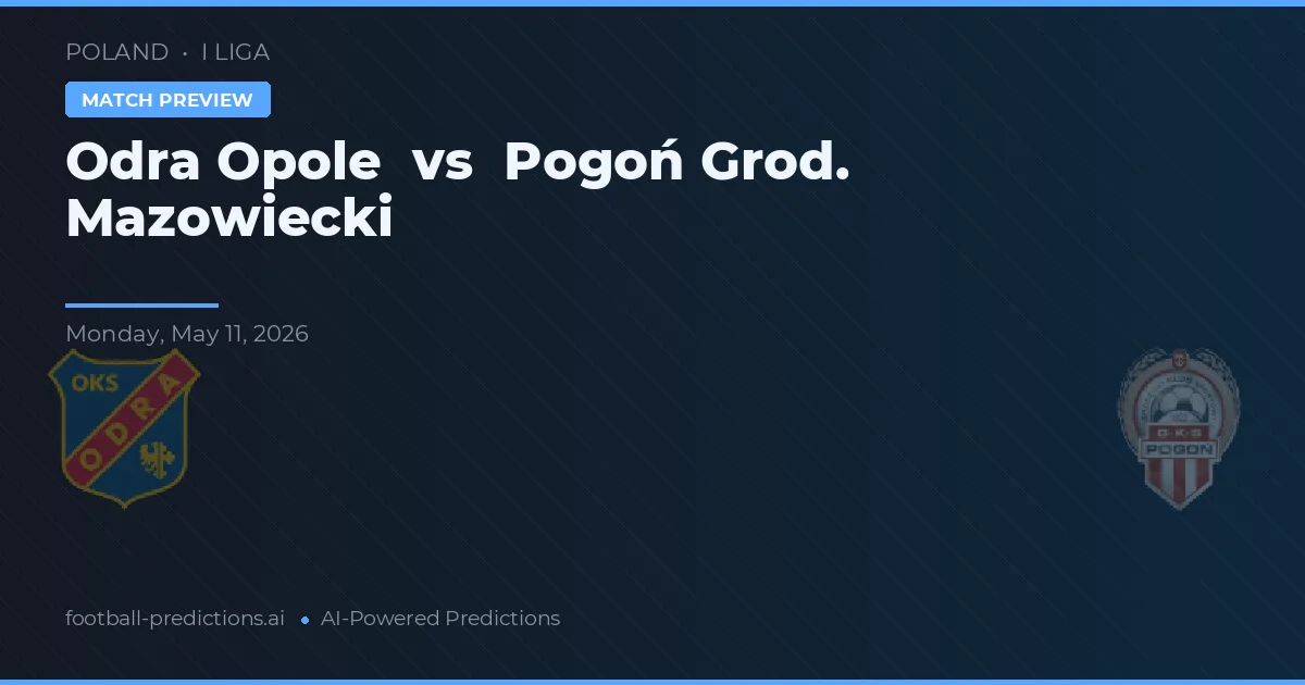 Odra Opole vs Pogoń Grod. Mazowiecki — pronostico e anteprima del match
