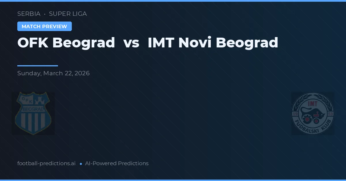 OFK Belgrad vs IMT Novi Beograd — Prognose und Spielvorschau