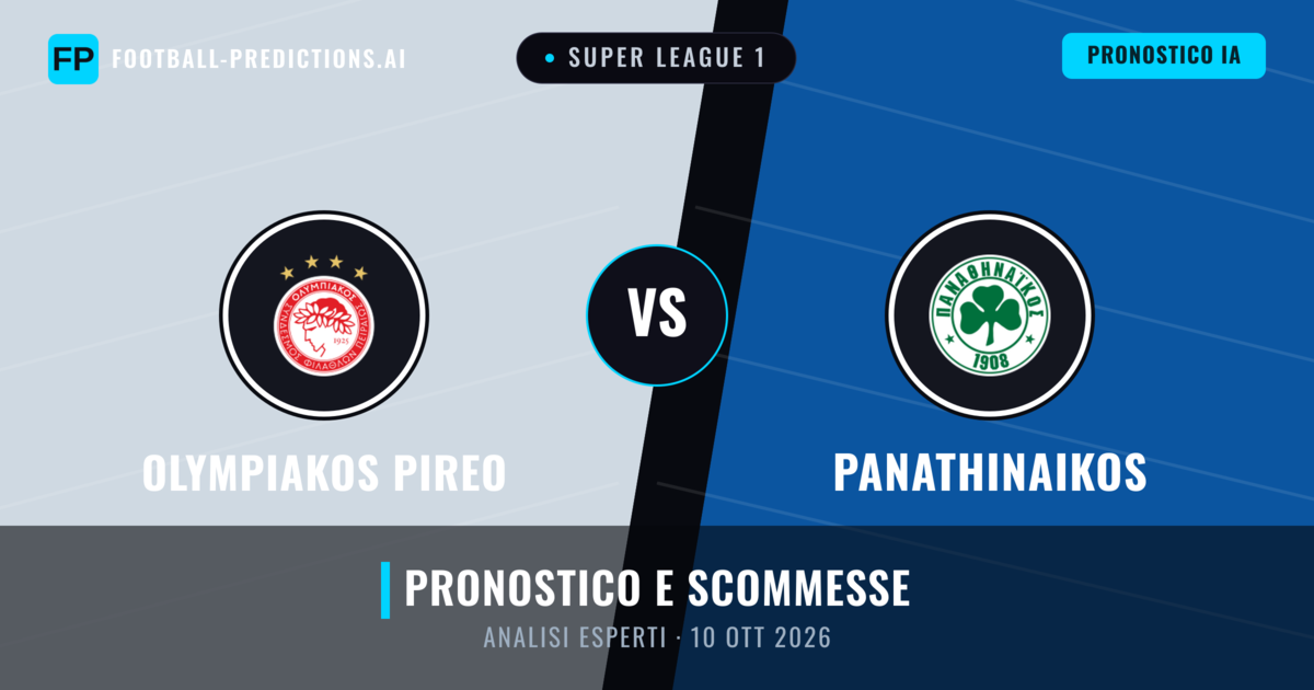 Olympiakos Pireo vs Panathinaikos — pronostico e anteprima del match