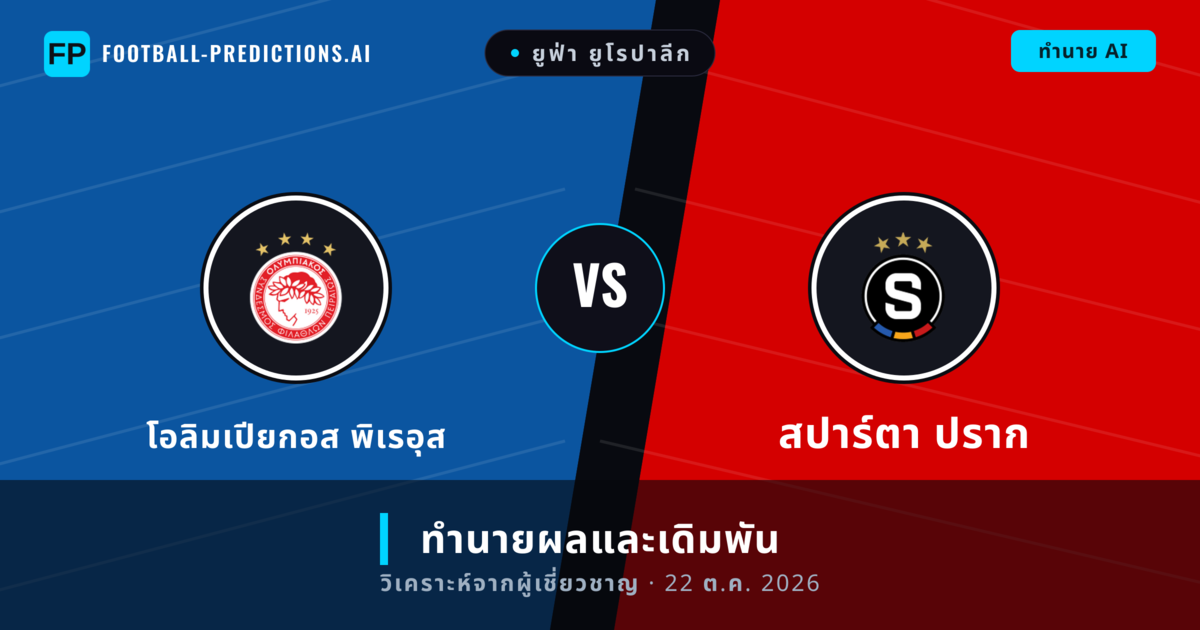 โอลิมเปียกอส พิเรอุส พบ สปาร์ตา ปราก — ทำนายผลและพรีวิวการแข่งขัน