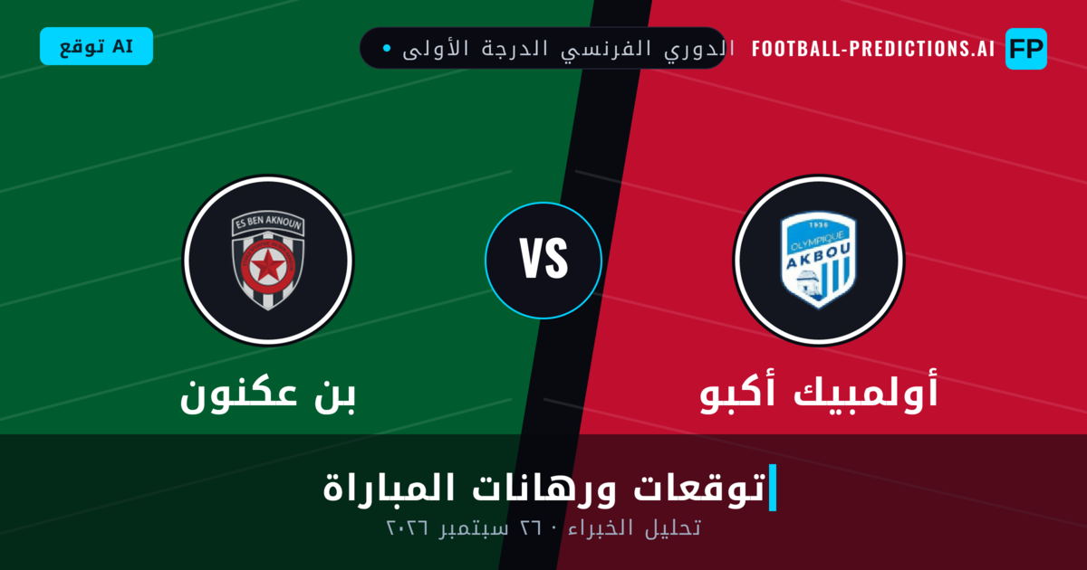 أولمبيك أكبو ضد بن عكنون — توقعات ومعاينة المباراة