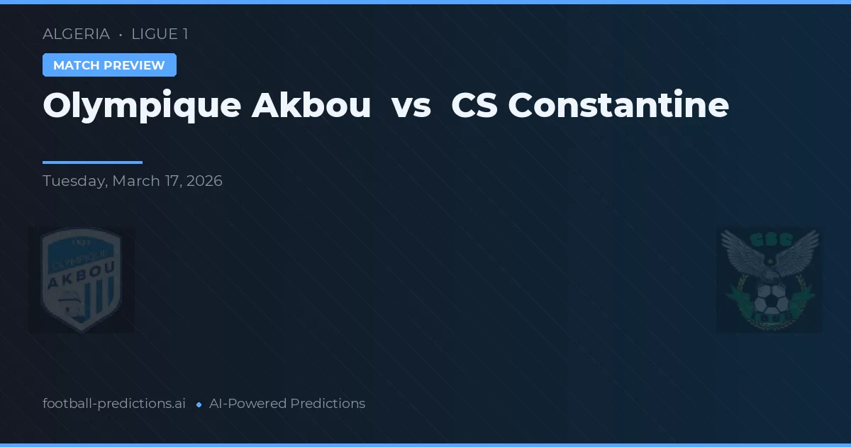 Olympique Akbou vs CS Constantine — prediksi dan pratinjau pertandingan