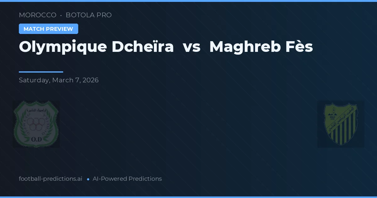 Olympique Dcheïra vs Maghreb Fès — prediksi dan pratinjau pertandingan