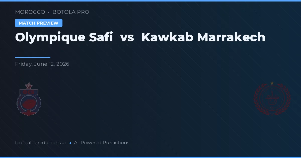 Olympique Safi vs Kawkab Marrakech — match prediction & preview