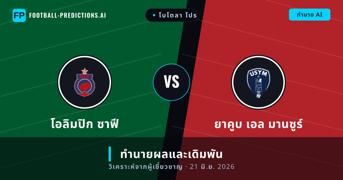 โอลิมปิก ซาฟี พบ ยาคูบ เอล มานซูร์ — ทำนายผลและพรีวิวการแข่งขัน