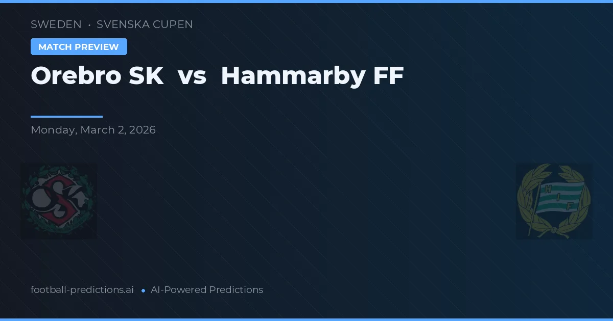 Örebro SK vs Hammarby FF — pronostic et avant-match