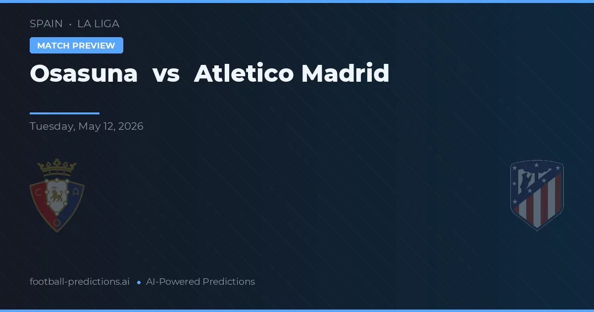 Osasuna vs Atlético Madrid — pronostic et avant-match