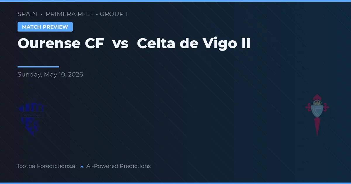 Ourense CF vs Celta de Vigo II — pronostic et avant-match