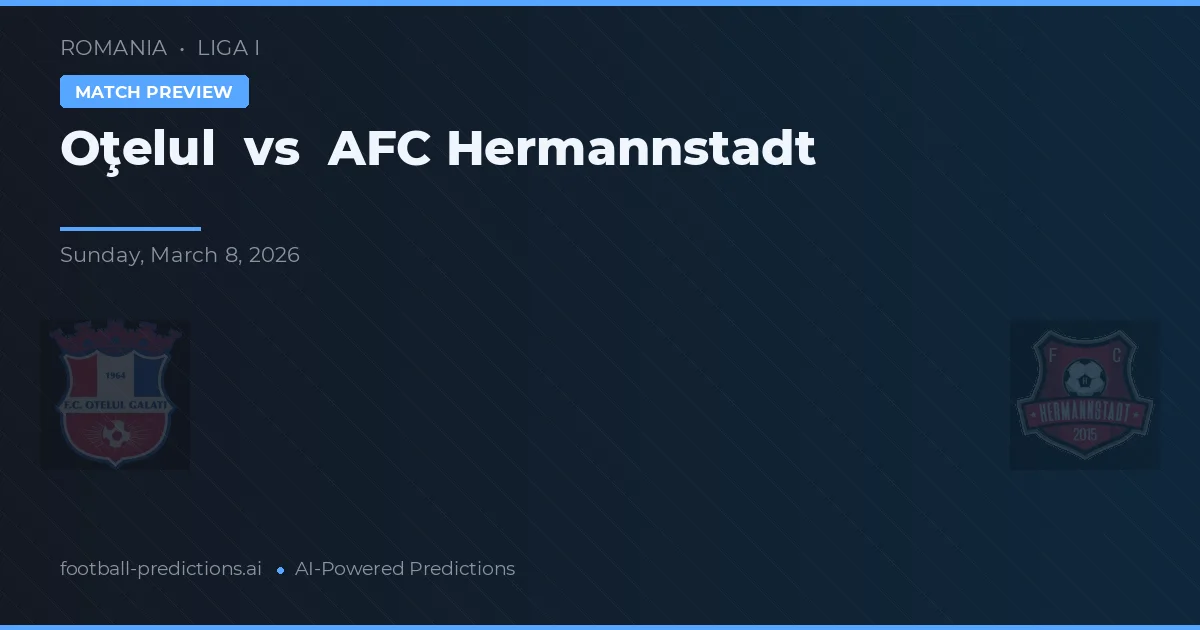 Oțelul - AFC Hermannstadt — maç tahmini ve önizleme