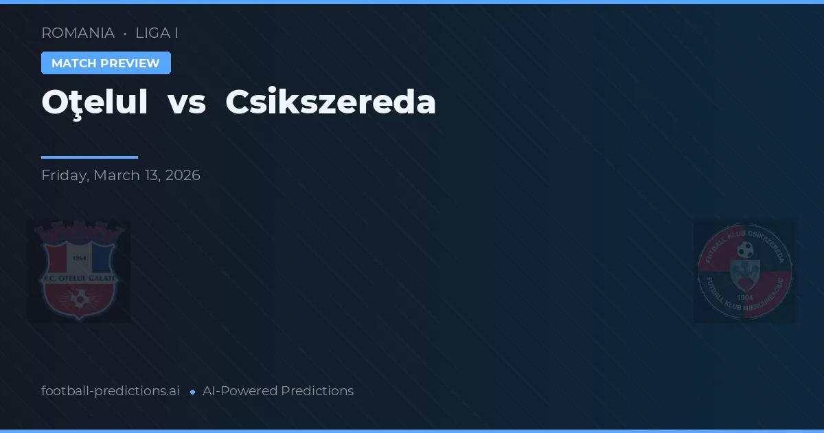 Oțelul vs Csikszereda — pronostic et avant-match