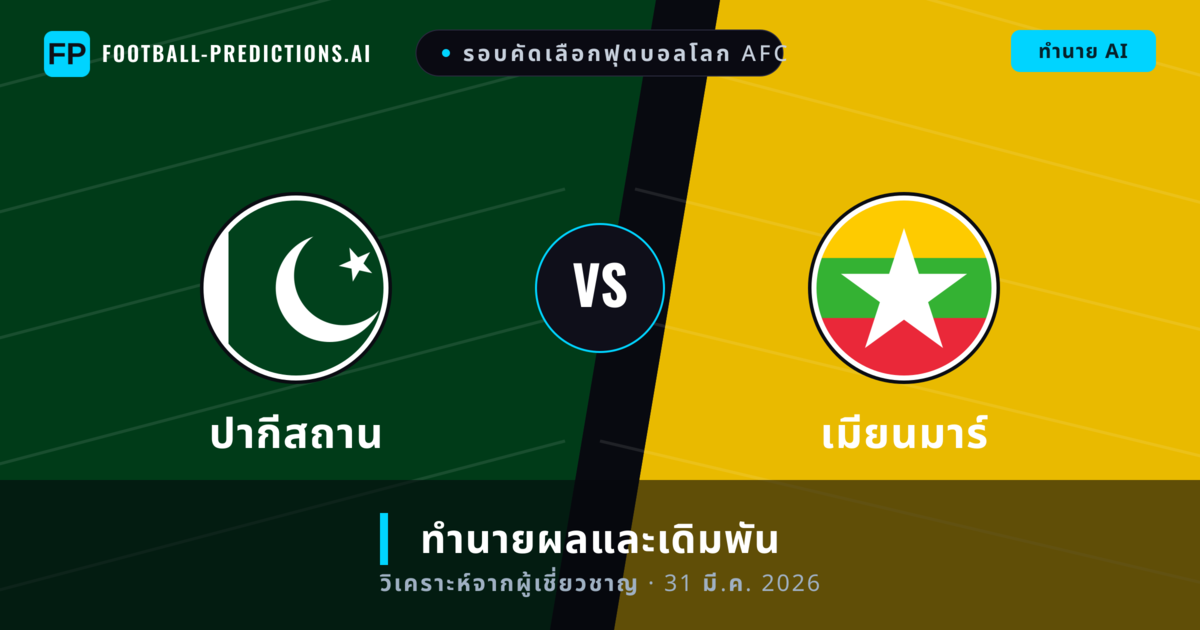ปากีสถาน พบ เมียนมาร์ — ทำนายผลและพรีวิวการแข่งขัน