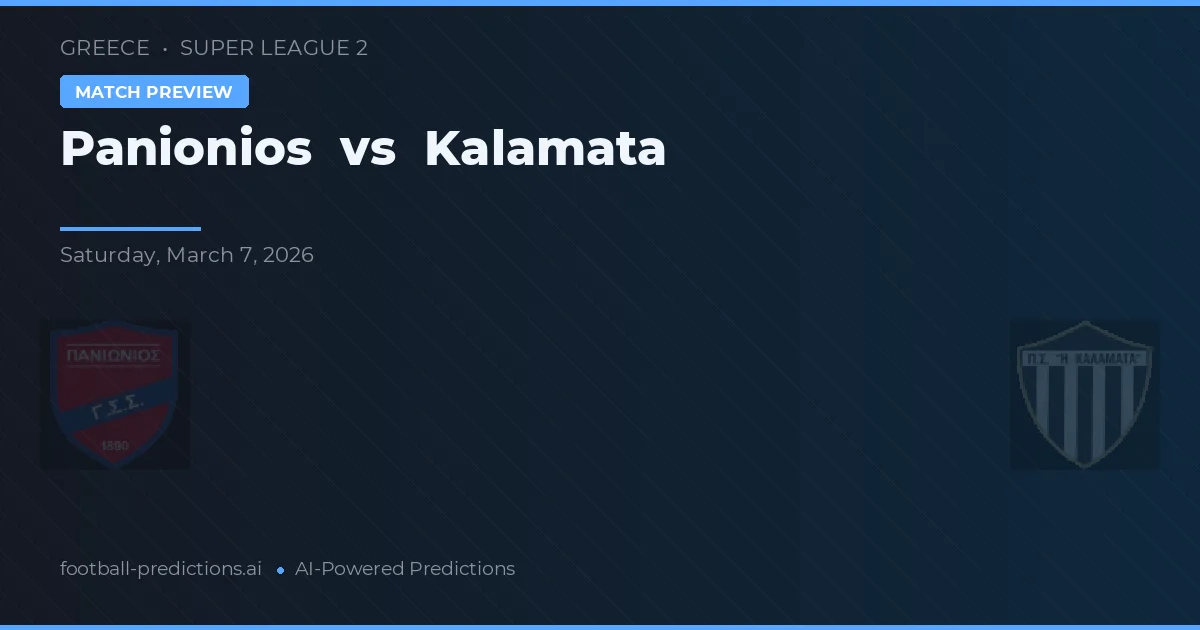 Panionios vs Kalamata — pronostic et avant-match