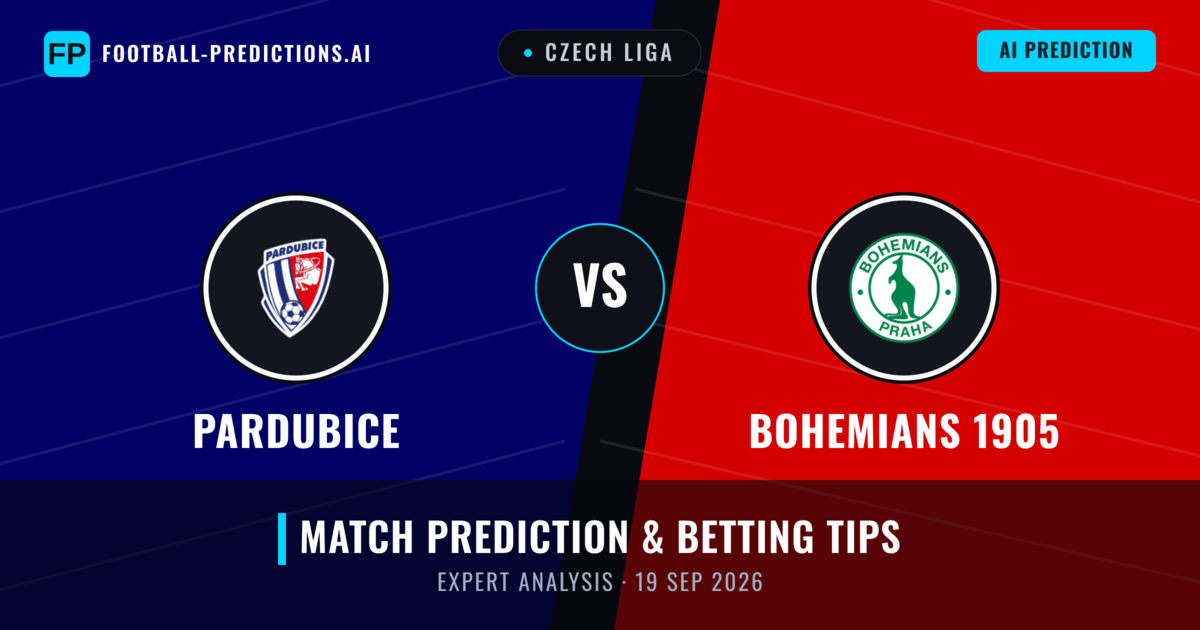 Pardubice vs Bohemians 1905 — match prediction & preview