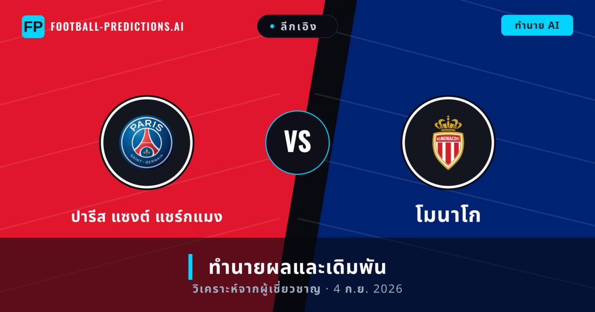 ปารีส แซงต์ แชร์กแมง พบ โมนาโก — ทำนายผลและพรีวิวการแข่งขัน