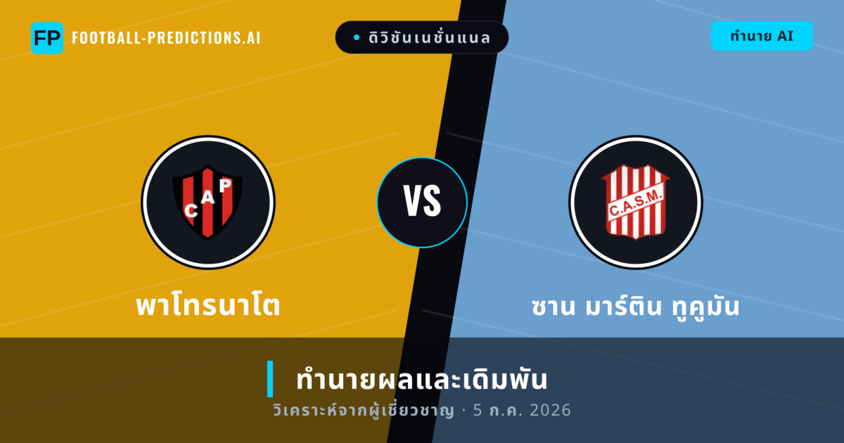 พาโทรนาโต พบ ซาน มาร์ติน ทูคูมัน — ทำนายผลและพรีวิวการแข่งขัน
