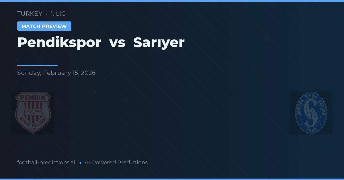 Pendikspor vs Sarıyer — pronostico e anteprima del match
