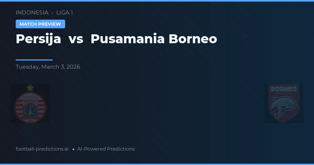 Persija vs Pusamania Borneo — pronostic et avant-match