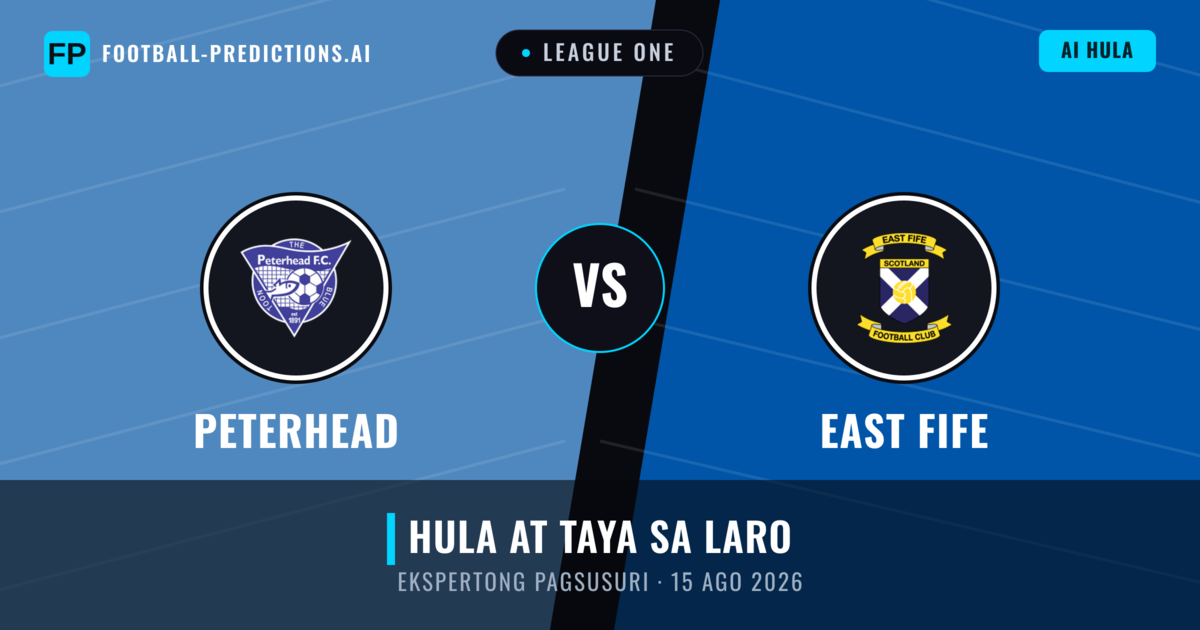 Peterhead vs East Fife — hula at preview ng laban