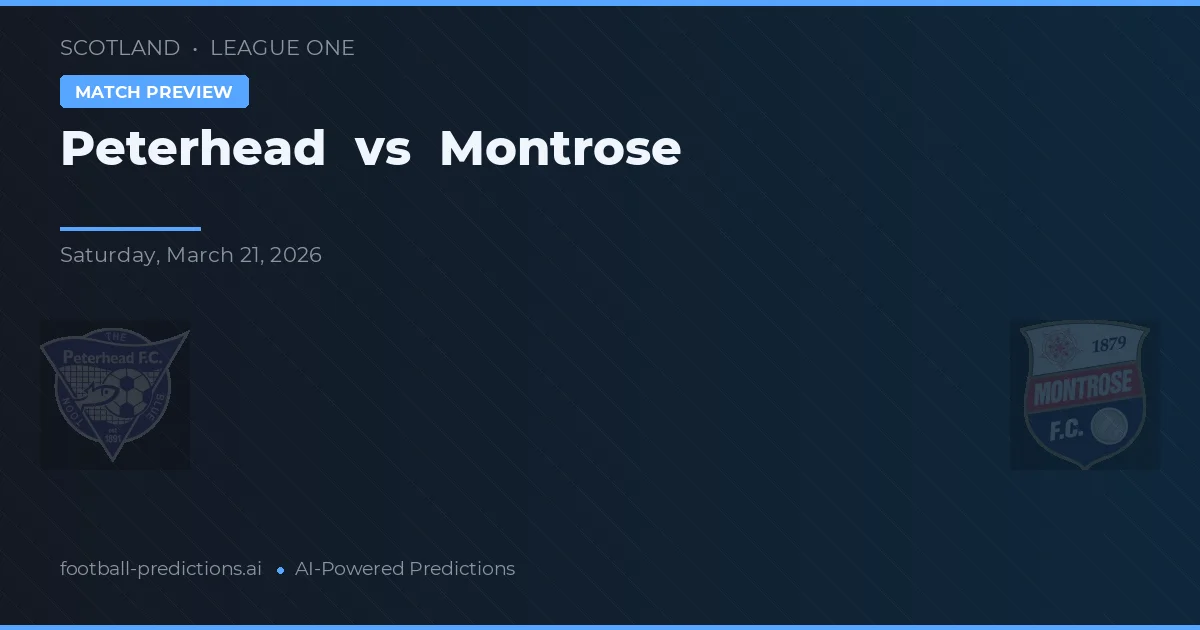 Peterhead vs Montrose — dự đoán và xem trước trận đấu