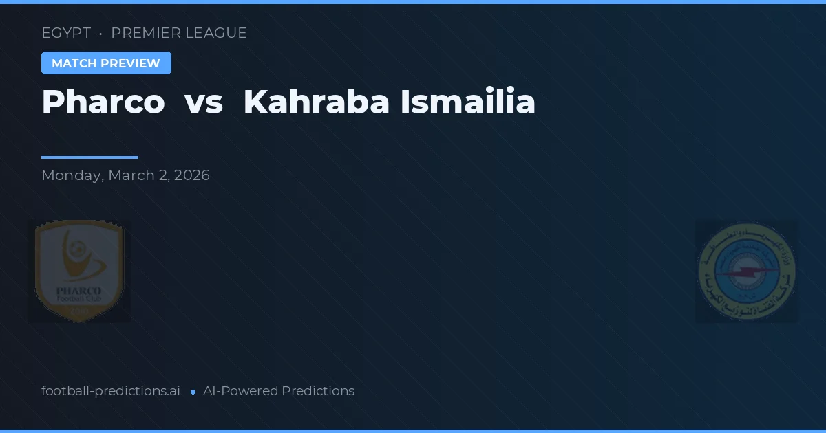 Pharco vs Kahraba Ismailia — Prognose und Spielvorschau
