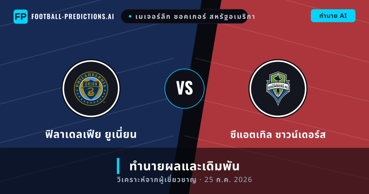ฟิลาเดลเฟีย ยูเนี่ยน พบ ซีแอตเทิล ซาวน์เดอร์ส — ทำนายผลและพรีวิวการแข่งขัน