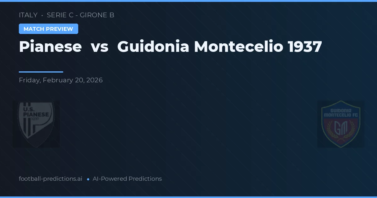 Pianese vs Guidonia Montecelio 1937 — match prediction & preview