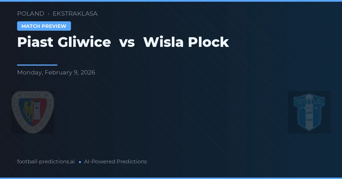 Piast Gliwice vs Wisła Płock — dự đoán và xem trước trận đấu
