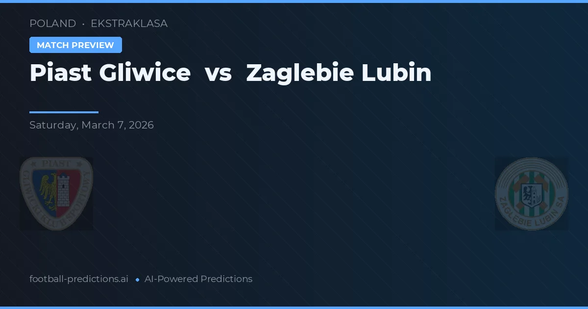 Piast Gliwice vs Zaglebie Lubin — match prediction & preview