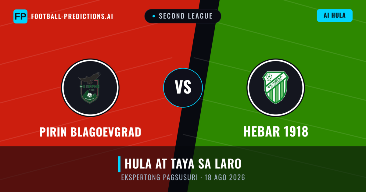 Pirin Blagoevgrad vs Hebar 1918 — hula at preview ng laban