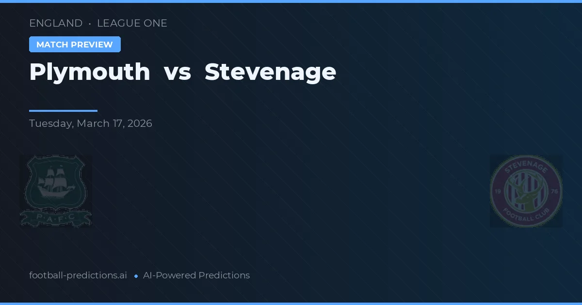 Plymouth vs Stevenage — pronostic et avant-match