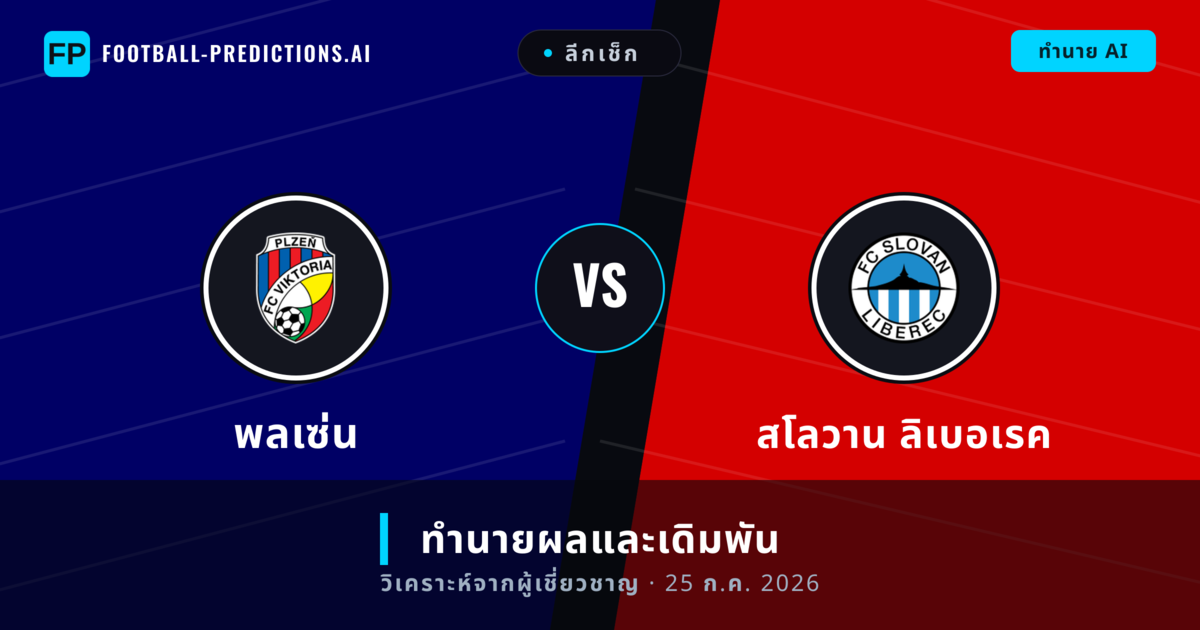พลเซ่น พบ สโลวาน ลิเบอเรค — ทำนายผลและพรีวิวการแข่งขัน