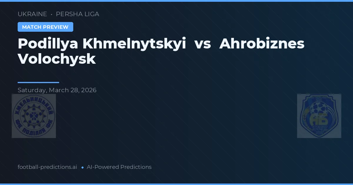 Podillya Khmelnytskyi vs Ahrobiznes Volochysk — pronostico e anteprima del match