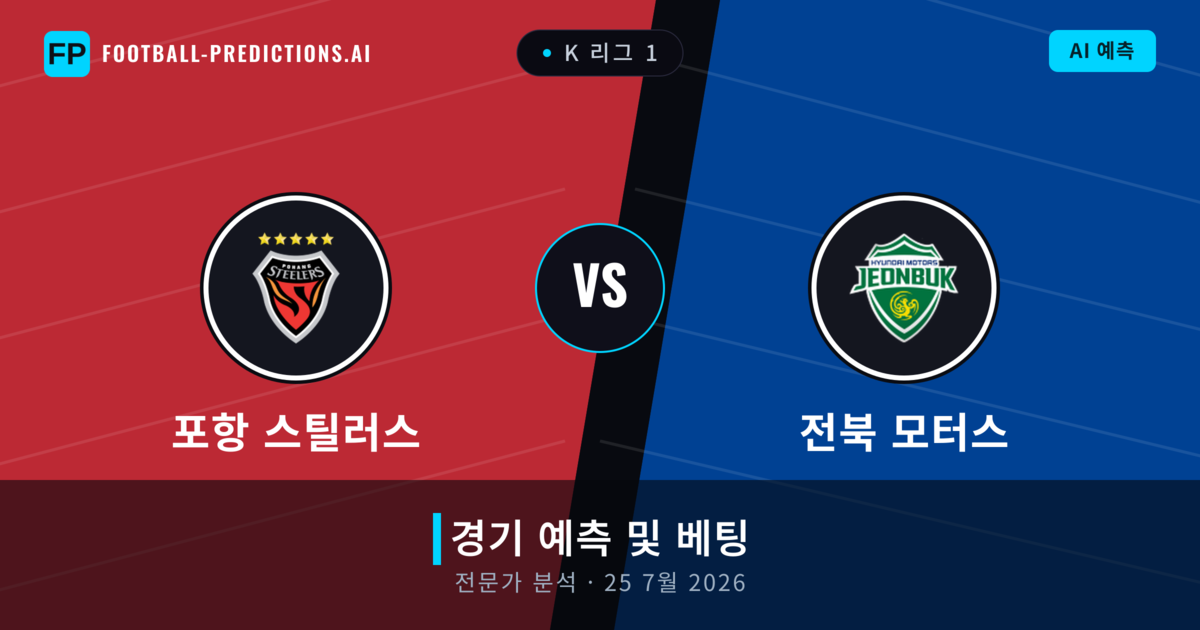 포항 스틸러스 대 전북 모터스 — 경기 예측 및 프리뷰