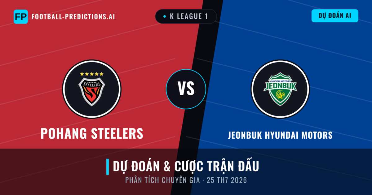 Pohang Steelers vs Jeonbuk Hyundai Motors — dự đoán và xem trước trận đấu