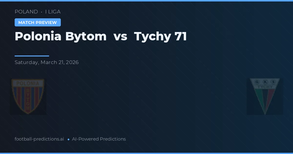 Polonia Bytom vs Tychy 71 — match prediction & preview