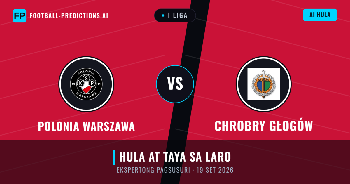Polonia Warszawa vs Chrobry Głogów — hula at preview ng laban