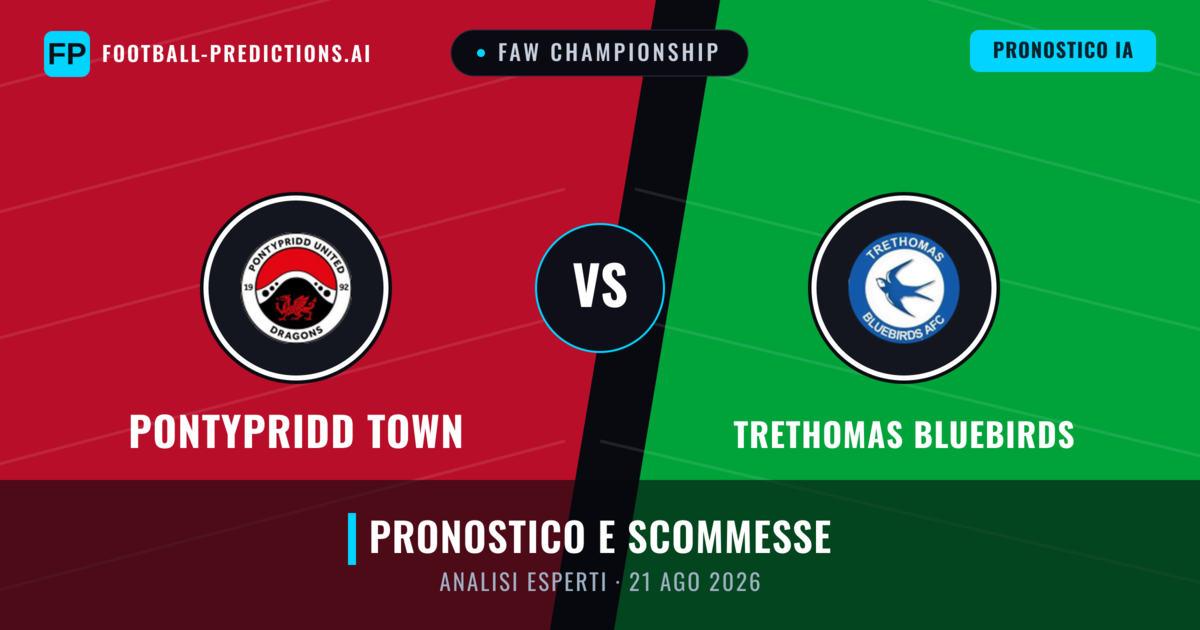 Pontypridd Town vs Trethomas Bluebirds — pronostico e anteprima del match