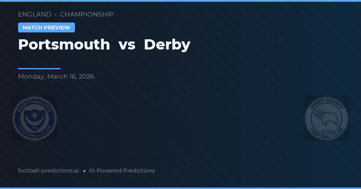 Portsmouth vs Derby — pronostico e anteprima del match