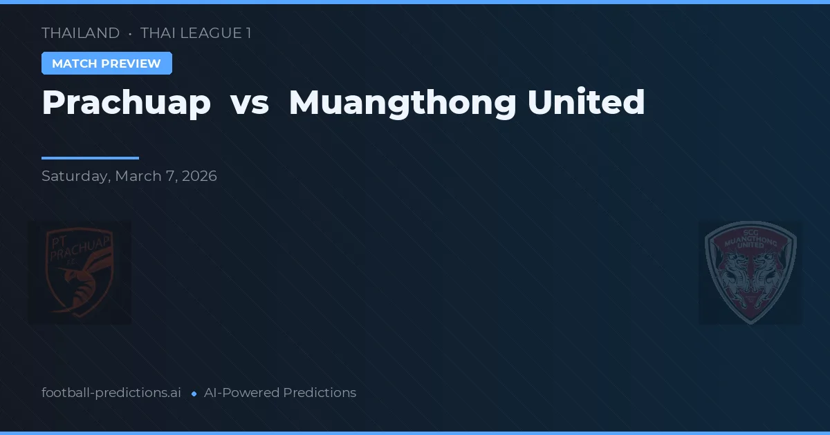 Prachuap vs Muangthong United — pronostic et avant-match