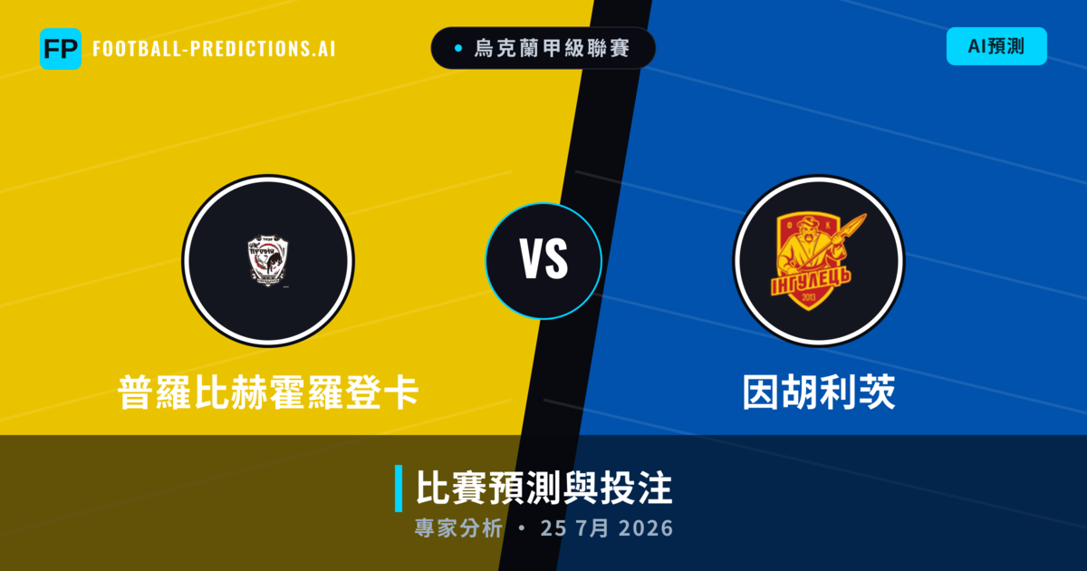 普羅比赫霍羅登卡 vs 因胡利茨 — 比赛预测和前瞻