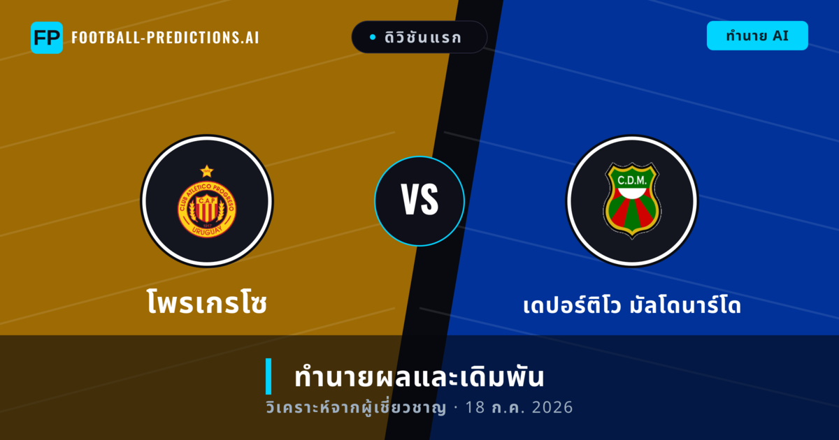 โพรเกรโซ พบ เดปอร์ติโว มัลโดนาร์โด — ทำนายผลและพรีวิวการแข่งขัน