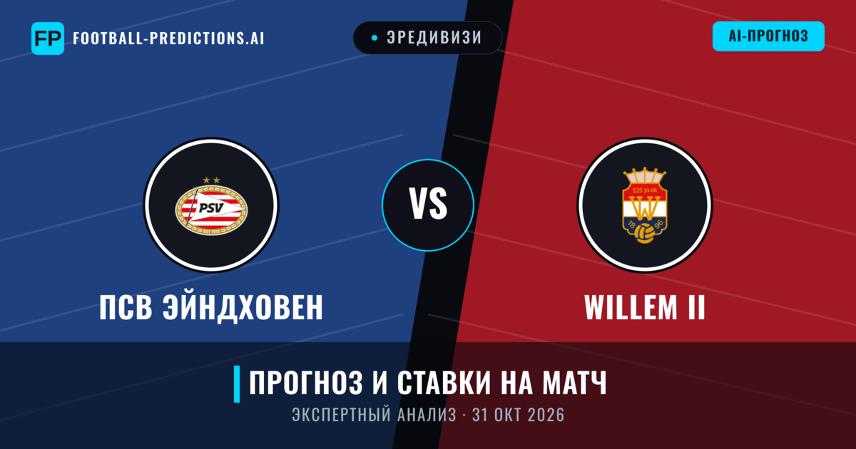 ПСВ Эйндховен – Willem II — прогноз и превью матча