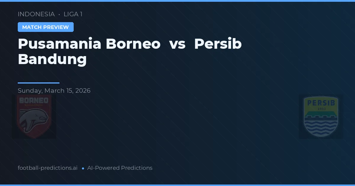 Pusamania Borneo vs Persib Bandung — match prediction & preview