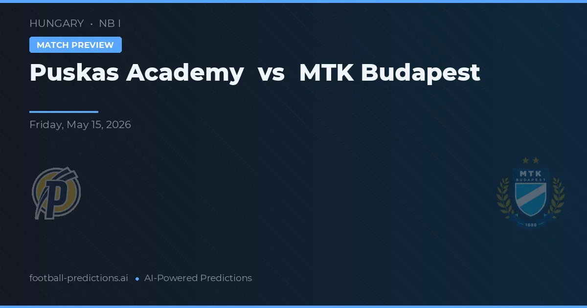 Puskás Akadémia vs MTK Budapest — prediksi dan pratinjau pertandingan