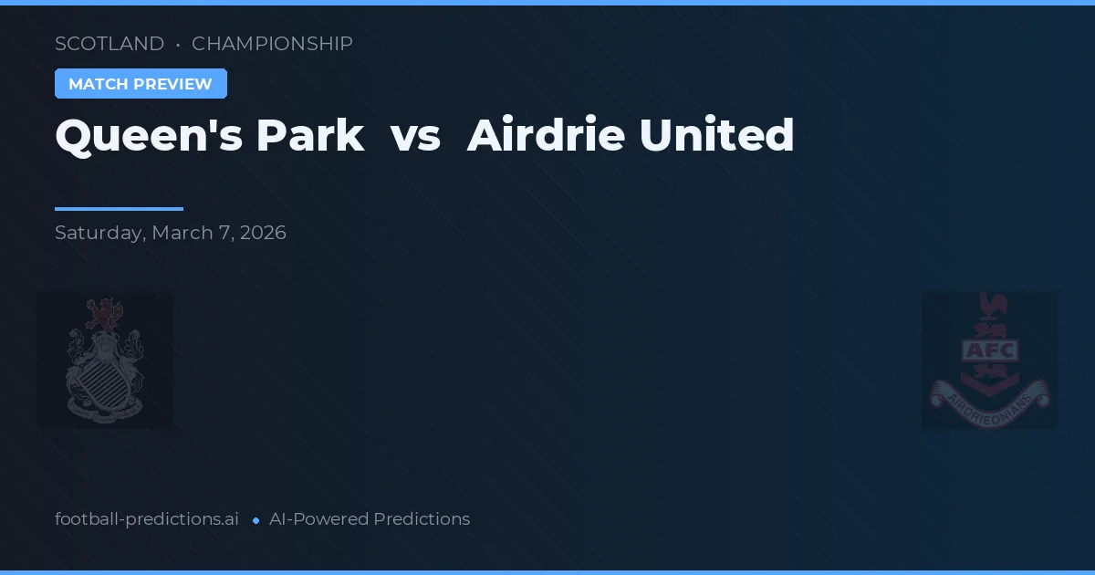 Queen's Park vs Airdrie United — Prognose und Spielvorschau