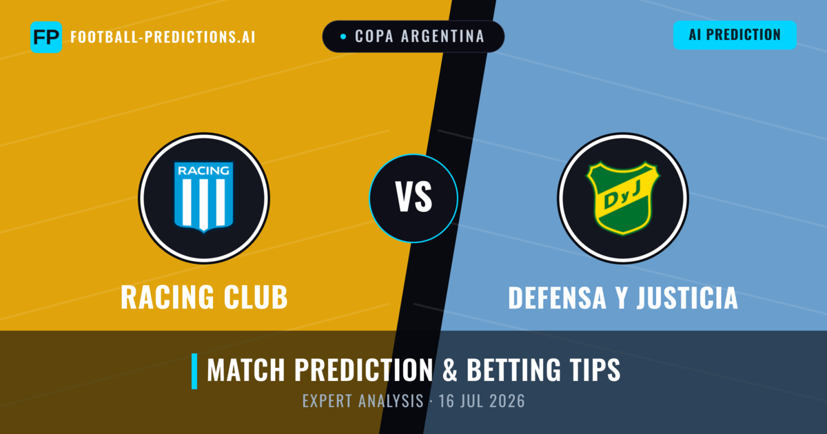 Racing Club vs Defensa Y Justicia — match prediction & preview