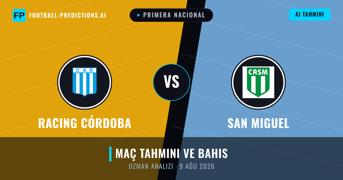 Racing Córdoba - San Miguel — maç tahmini ve önizleme
