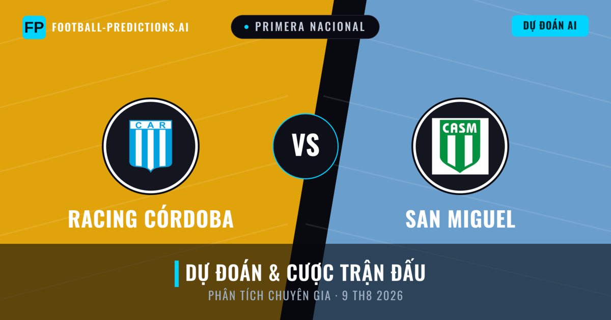 Racing Córdoba vs San Miguel — dự đoán và xem trước trận đấu