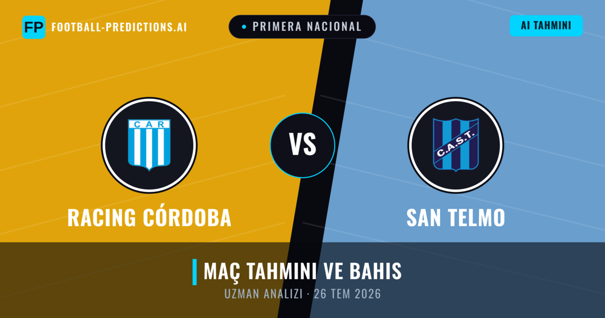 Racing Córdoba - San Telmo — maç tahmini ve önizleme