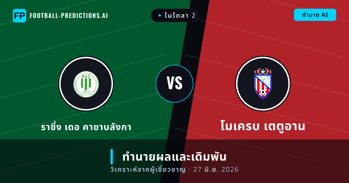 ราซิ่ง เดอ คาซาบลังกา พบ โมเครบ เตตูอาน — ทำนายผลและพรีวิวการแข่งขัน